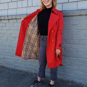 NWOT Burberry Red Women’s Chelsea Trench Coat